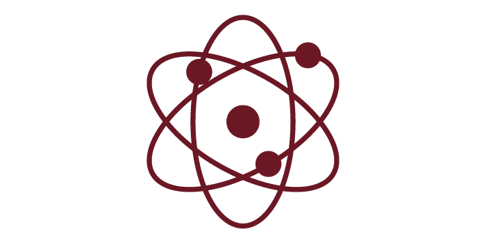 illustrated icon of an atom