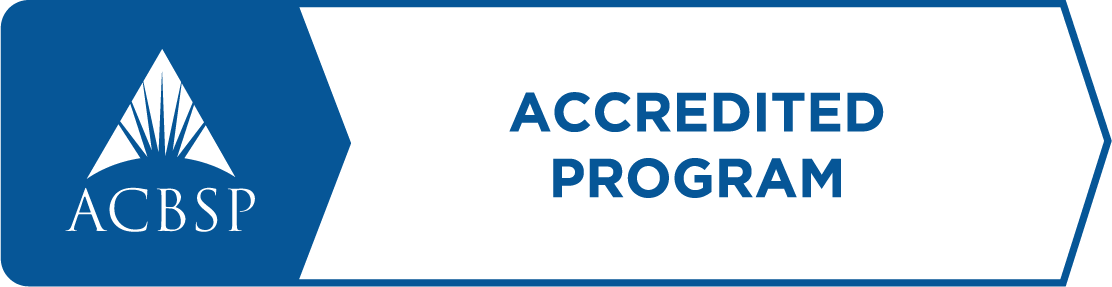 ACBSP accredited program logo emphasizing quality in business education.