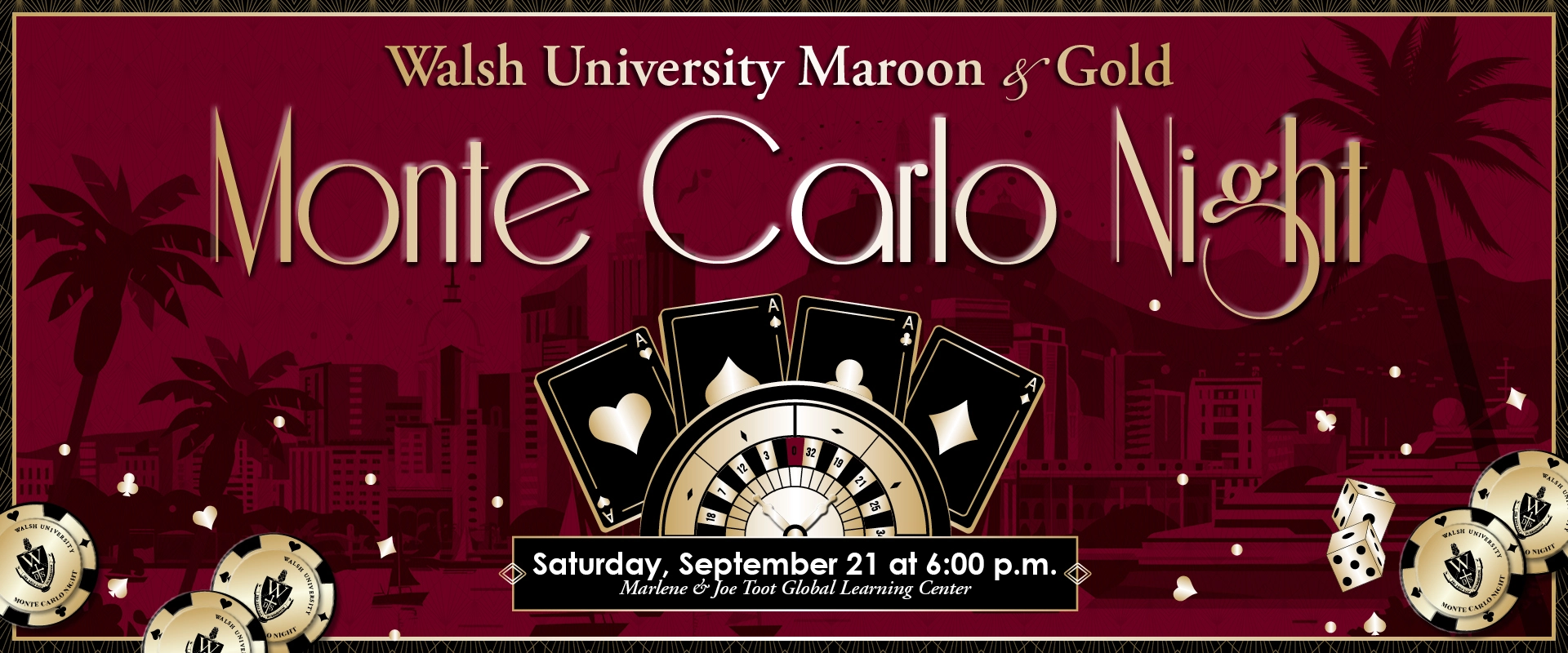 Walsh University Alumni Monte Carlo Night graphic